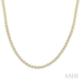 10 Ctw Illusion Round Cut Diamond Eternity Tennis Necklace in 14K Yellow Gold