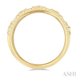 5/8 Ctw Clover Motif Round Cut Diamond Wide Fashion Band in 14K Yellow Gold