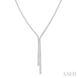 5 Ctw Open-End Y-Shape Round Cut Diamond Lariat Necklace in 14K White Gold