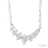 1/8 Ctw Graduated Diamond Smile Petite Necklace in 10K White Gold