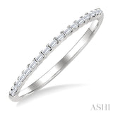 1/10 Ctw Straight Row Baguette Cut Diamond Stackable Fashion Band in 10K White Gold