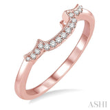 1/10 ctw Round Cut Diamond Wedding Band in 14K Rose Gold