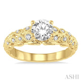 1/5 Ctw Diamond Semi-mount Engagement Ring in 14K Yellow Gold
