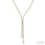 9.00 Ctw Y-Split Round Cut Diamond Lariat Necklace in 14K Yellow Gold