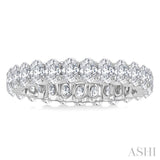 2 1/4 Ctw North-South Set Oval Cut Diamond Eternity Wedding Band in 14K White Gold