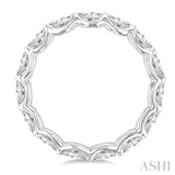 2 1/10 Ctw East-West Set Oval Cut Diamond Eternity Wedding Band in 14K White Gold