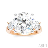 1 Ctw Tri-Mount Past, Present and Future Round Cut Diamond Semi-Mount Engagement Ring in 14K Rose and White Gold