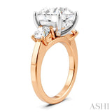 1 Ctw Tri-Mount Past, Present and Future Round Cut Diamond Semi-Mount Engagement Ring in 14K Rose and White Gold
