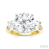 1 Ctw Tri-Mount Past, Present and Future Round Cut Diamond Semi-Mount Engagement Ring in 14K Yellow and White Gold