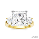 1 Ctw Tri-Mount Princess Shape Round Cut Diamond Semi-Mount Engagement Ring in 14K Yellow and White Gold
