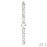 3/8 Ctw Pear and Round Cut Diamond Rectangular Fashion Hoop Earrings in 14K White Gold