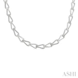 1/4 Ctw Single Cut Diamond Bold Knot Link Fashion Necklace in Sterling Silver