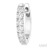 1/2 Ctw Round Cut Diamond Hoop Earrings in 14K White Gold