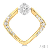 1/3 Ctw Cushion Shape Lovebright Round Cut Diamond Earrings in 10K Yellow and White Gold