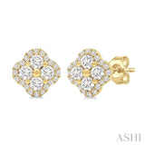 .50CTRDDM CLOVER EARRINGS YG 14K-G*
