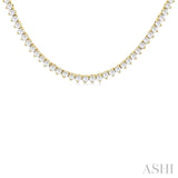 1 ctw Halfway Round Cut Diamond Tennis Necklace in 14K Yellow Gold