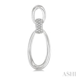 1/10 Ctw Oval Shape Link Single Cut Diamond Fashion Earrings in Sterling Silver