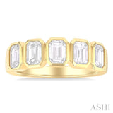 2 ctw Bezel Set 5-Stone Emerald Cut Diamond Fashion Band in 14K Yellow Gold