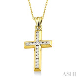 Channel Set Cross Diamond Pendant
