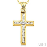 Channel Set Cross Diamond Pendant