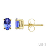Oval Shape Stud Gemstone Earrings