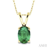 Oval Shape Solitaire Gemstone Pendant