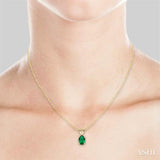 Oval Shape Solitaire Gemstone Pendant