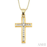 Channel Set Cross Diamond Pendant