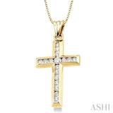 Channel Set Cross Diamond Pendant