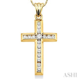 Channel Set Cross Diamond Pendant