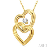 Twin Heart Shape Diamond Fashion Pendant
