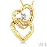 Twin Heart Shape Diamond Fashion Pendant
