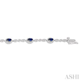 Oval Shape Gemstone & Diamond Bracelet