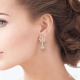 Palm Tree Diamond Fashion Earrings