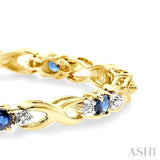 Oval Shape Gemstone & Diamond Bracelet