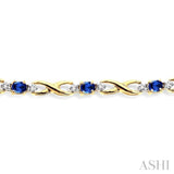 Oval Shape Gemstone & Diamond Bracelet