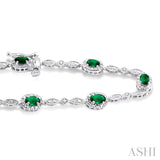 Oval Shape Gemstone & Diamond Bracelet
