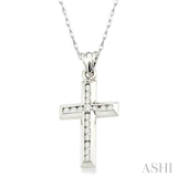 Channel Set Cross Diamond Pendant
