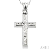 Channel Set Cross Diamond Pendant