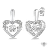 Heart Shape Silver Emotion Diamond Earrings