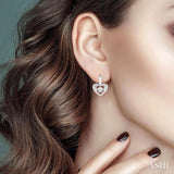 Heart Shape Silver Emotion Diamond Earrings