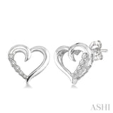 Journey Heart Shape Silver Diamond Fashion Earrings