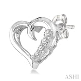 Journey Heart Shape Silver Diamond Fashion Earrings