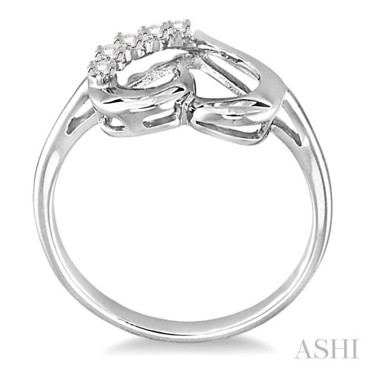 Journey Heart Shape Silver Diamond Fashion Ring