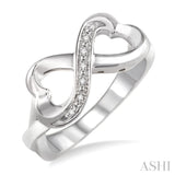 Infinity Heart Shape Silver Diamond Fashion Ring