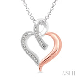 Heart Shape Silver Diamond Fashion Pendant