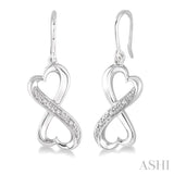 Infinity Heart Shape Silver Diamond Fashion Earrings