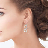 Infinity Heart Shape Silver Diamond Fashion Earrings