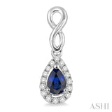 Pear Shape Gemstone & Diamond Earrings