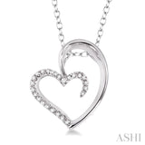 Heart Shape Silver Diamond Fashion Pendant